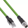 InLine βιομηχανικό καλώδιο δικτύου, M12 8 ακίδων X-coded σε βύσμα αρσενικό RJ45, Cat.6A PUR 1m