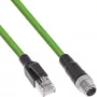 InLine βιομηχανικό καλώδιο δικτύου, M12 8 ακίδων X-coded σε βύσμα αρσενικό RJ45, Cat.6A PUR 3m