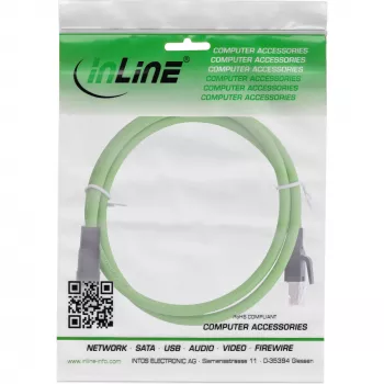 InLine βιομηχανικό καλώδιο δικτύου, M12 8 ακίδων X-coded σε βύσμα αρσενικό RJ45, Cat.6A PUR 3m