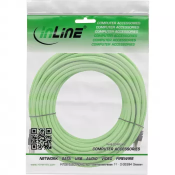 InLine βιομηχανικό καλώδιο δικτύου, M12 8 ακίδων X-coded σε βύσμα αρσενικό RJ45, Cat.6A PUR 10 m