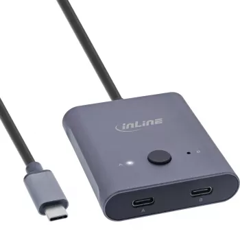 InLine Διακόπτης USB-C, αμφίδρομος διακόπτης, 10 Gb/s, 100 W