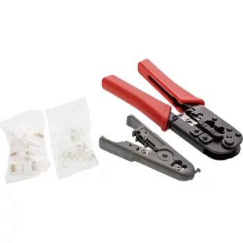 Σετ πένσας πρέσας InLine, για βύσματα δικτύου, με RJ45 8P8C και RJ11 6P4C