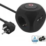 InLine Charging Cube InLine 16499B 3x Schutzkontakt 2x USB-C 2x USB-A μαύρο 2m
