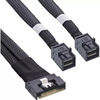InLine λεπτό καλώδιο SAS, SFF-8654 8i σε 2x SFF-8643, 1m
