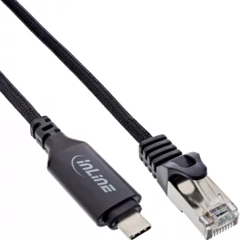 Καλώδιο δικτύου InLine 33381A USB-C σε RJ45 Cat6 2m μαύρο