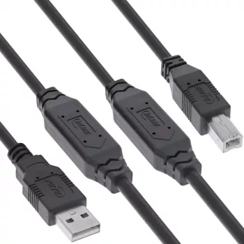InLine 34513A ενεργό καλώδιο USB 2.0, αρσενικό USB-A σε αρσενικό USB-B, 20 m, 480 Mbit/s