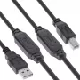 InLine 34513A ενεργό καλώδιο USB 2.0, USB-A αρσενικό σε USB-B αρσενικό, 480 Mbit/s, 20 m