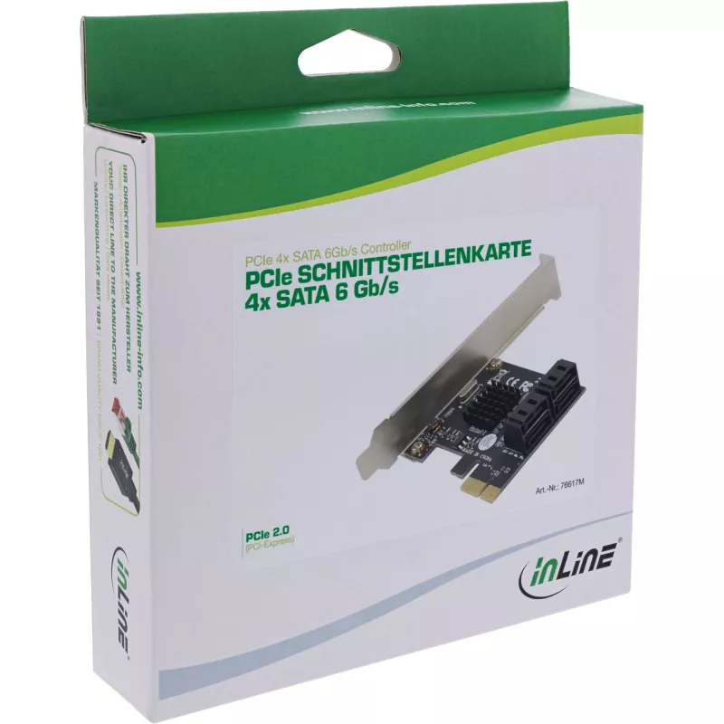 InLine ελεγκτής SATA 6Gb/s με 4 θύρες SATA PCI-Express 2.0