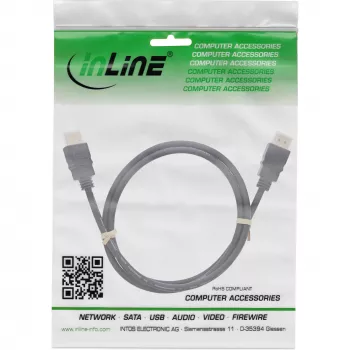 InLine Καλώδιο HDMI, HDMI High Speed with Ethernet, βύσμα αρσενικό/βύσμα αρσενικό, μαύρο, 7,5 m (17507)