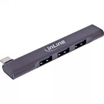 InLine λεπτός hub USB-C, 4 θυρών, USB 3.0 + 3x USB 2.0, λεπτός σχεδιασμός