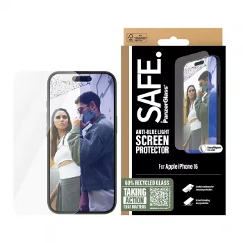 PanzerGlass SAFE. by ® προστασία οθόνης κατά του μπλε φωτός iPhone 16 | 15 | Ultra-Wide Fit