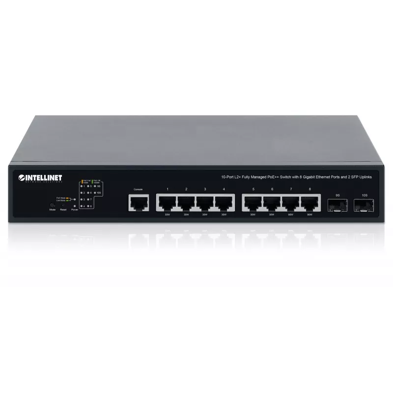 Intellinet 10-Port L2+ Fully Managed PoE++ Switch με 8 θύρες Gigabit Ethernet και 2 SFP Uplinks