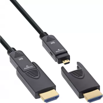 InLine Καλώδιο HDMI AOC, Ultra High Speed HDMI, 8K4K, αποσπώμενο βύσμα, 50 m