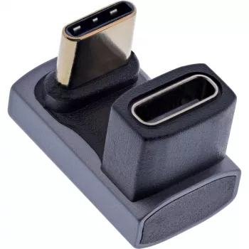 InLine Προσαρμογέας USB4, βύσμα/υποδοχή USB-C 180°, Αλουμίνιο, γκρι