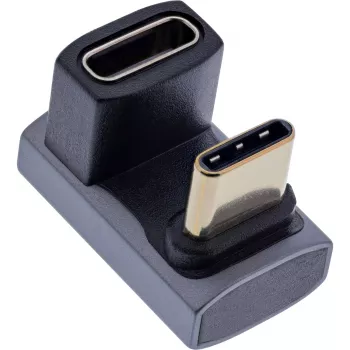 InLine Προσαρμογέας USB4, βύσμα/υποδοχή USB-C 180°, Αλουμίνιο, γκρι