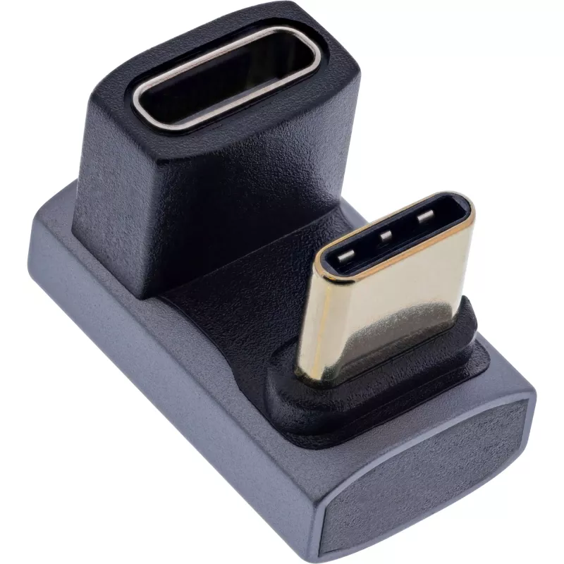 InLine Προσαρμογέας USB4, βύσμα/υποδοχή USB-C 180°, Αλουμίνιο, γκρι