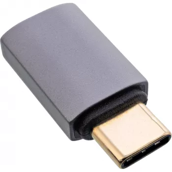 InLine Προσαρμογέας USB4, βύσμα/υποδοχή USB-C, Αλουμίνιο, γκρι