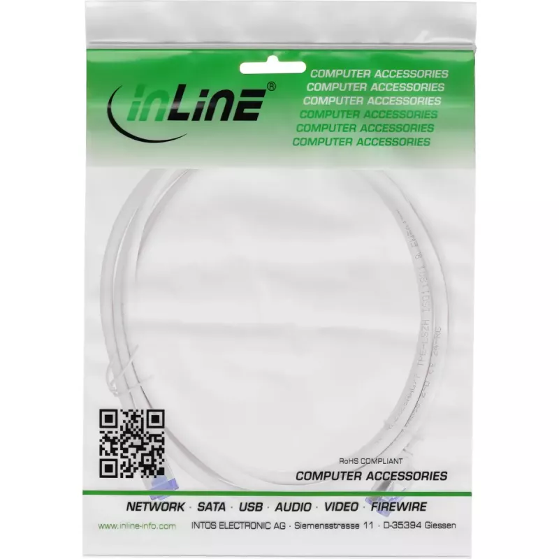 InLine 74955W Καλώδιο δικτύου λευκό 0,5 m Cat6a S/FTP (S-STP)