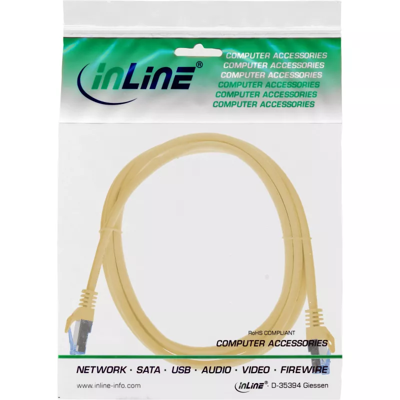 InLine 72601Y καλώδιο δικτύου κίτρινο 1 m Cat6a S/FTP (S-STP)