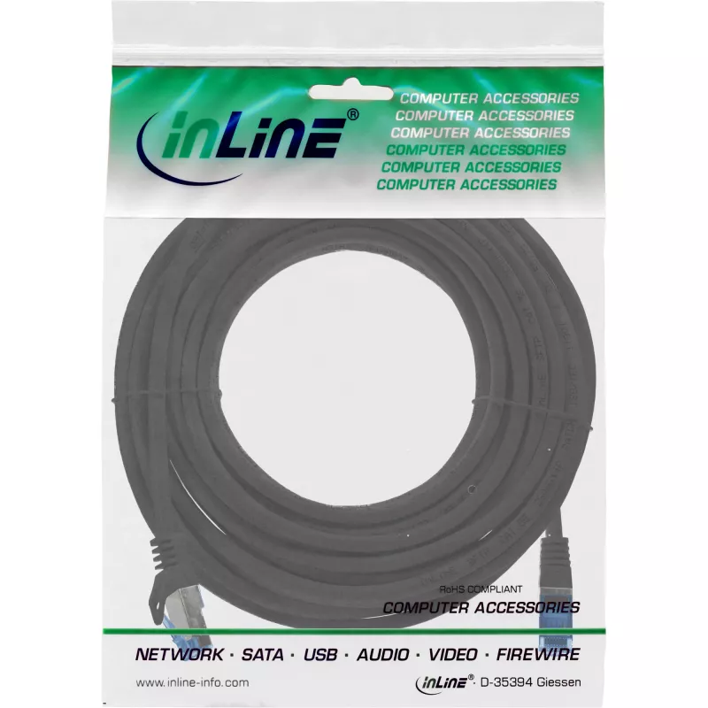 InLine 72607S Καλώδιο δικτύου Μαύρο 7,5 m Cat6a S/FTP (S-STP)