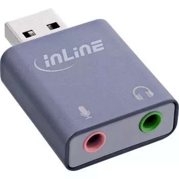 Αντάπτορας ήχου InLine 33051E USB Type-A Γκρι 42mm x 30mm x 12mm