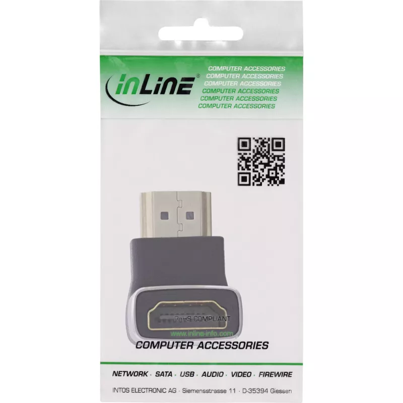 Αντάπτορας HDMI InLine 17991F HDMI A Μαύρο Γκρι επιχρυσωμένο