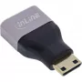 InLine 17991C Αντάπτορας καλωδίου HDMI A Mini HDMI C Μαύρο, Γκρι