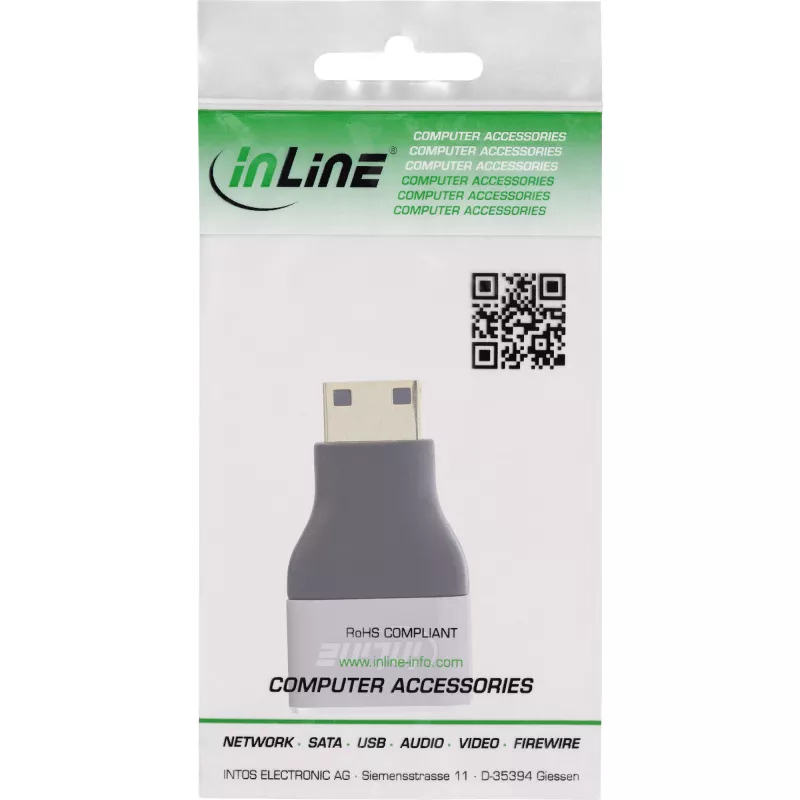 InLine 17991C Αντάπτορας καλωδίου HDMI A Mini HDMI C Μαύρο, Γκρι