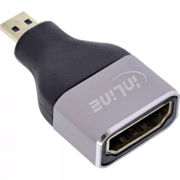 InLine 17991B Αντάπτορας καλωδίου HDMI A σε Micro HDMI D Μαύρο Γκρι