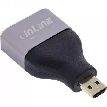 InLine 17991B Αντάπτορας καλωδίου HDMI A σε Micro HDMI D Μαύρο Γκρι