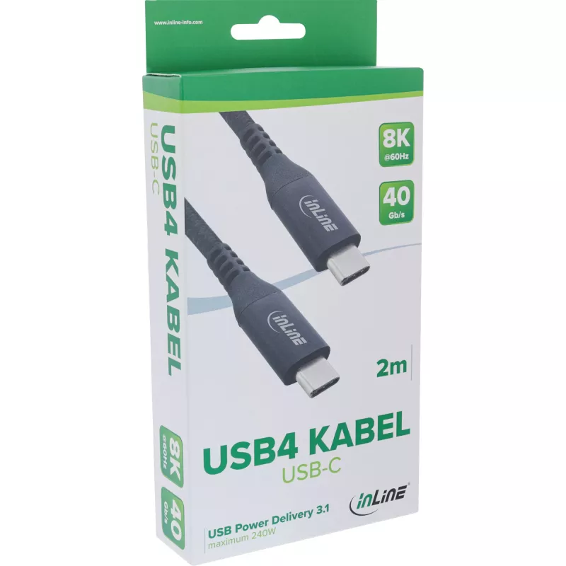 InLine 35902A καλώδιο USB USB4 Gen 3x2 2 m USB C μαύρο