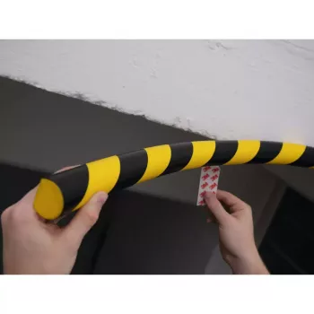 Προφίλ πλαστικό Durable S32R στρογγυλεμένο μαύρο κίτρινο 1000 mm