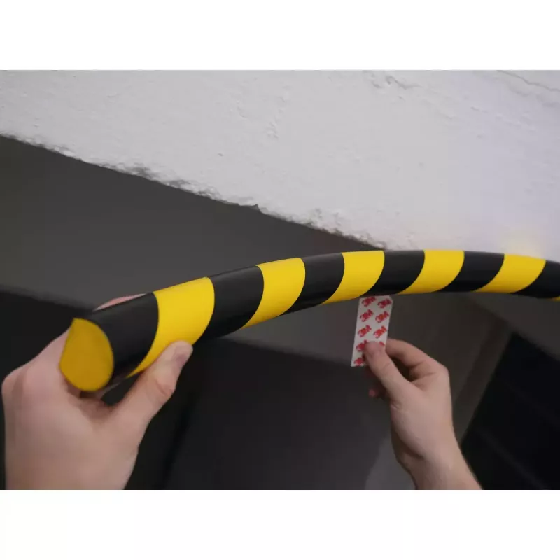 Προφίλ πλαστικό Durable S32R στρογγυλεμένο μαύρο κίτρινο 1000 mm