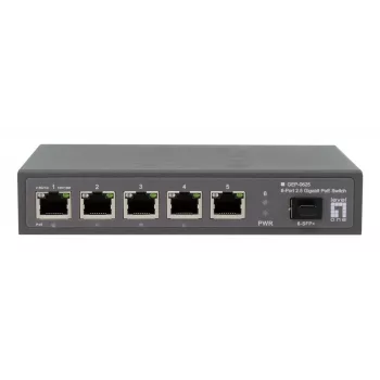 LevelOne GEP-0625 Διακόπτης δικτύου Unmanaged 2.5G Ethernet (100/1000/2500) Power over Ethernet (PoE) μαύρο