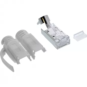 InLine βύσμα crimp Cat.6A RJ45 θωρακισμένο, 3 τεμαχίων γκρι συσκευασία 10 τεμ.