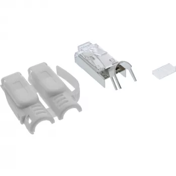 InLine βύσμα crimp Cat.6A RJ45 θωρακισμένο, 3 τεμαχίων γκρι συσκευασία 10 τεμ.
