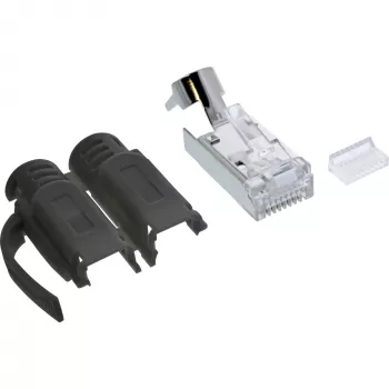 InLine βύσμα crimp Cat.6A RJ45 θωρακισμένο, 3 τεμαχίων μαύρο συσκευασία 10 τεμ.