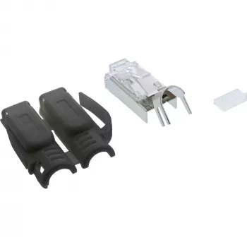 InLine βύσμα crimp Cat.6A RJ45 θωρακισμένο, 3 τεμαχίων μαύρο συσκευασία 10 τεμ.