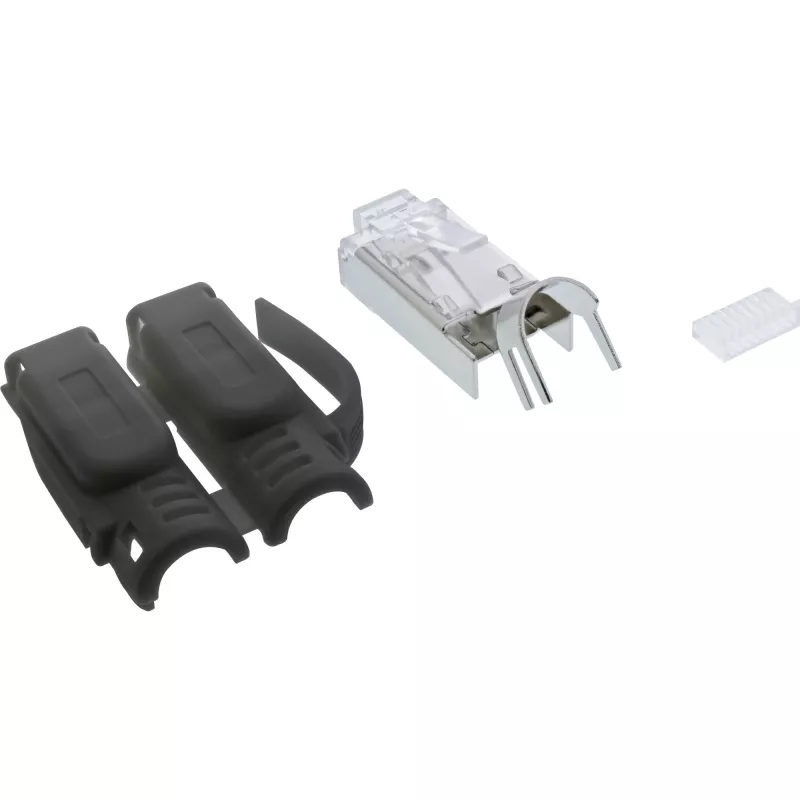 InLine βύσμα crimp Cat.6A RJ45 θωρακισμένο, 3 τεμαχίων μαύρο συσκευασία 10 τεμ.