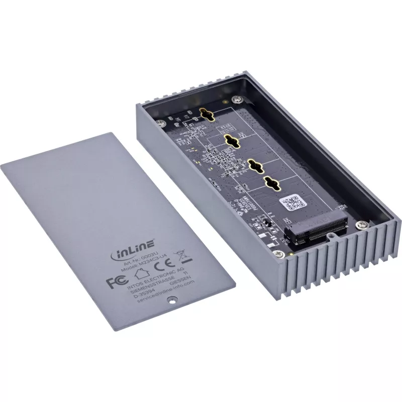 Εξωτερικό κουτί USB4 InLine 00031J — USB-C σε M.2 NVMe SSD, 40 Gb/s, αλουμίνιο