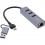 InLine 33380S Hub διασύνδεσης USB 3.2 Gen 1 (3.1 Gen 1) Type-A + Type-C 5000 Mbit/s Γκρι