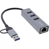 InLine 33380S Hub διασύνδεσης USB 3.2 Gen 1 (3.1 Gen 1) Type-A + Type-C 5000 Mbit/s Γκρι