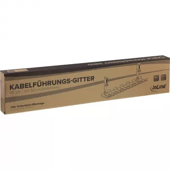 Πλέγμα διαχείρισης καλωδίων 60 cm InLine 23190G για επιτραπέζια τοποθέτηση με σφιγκτήρες, μαύρο
