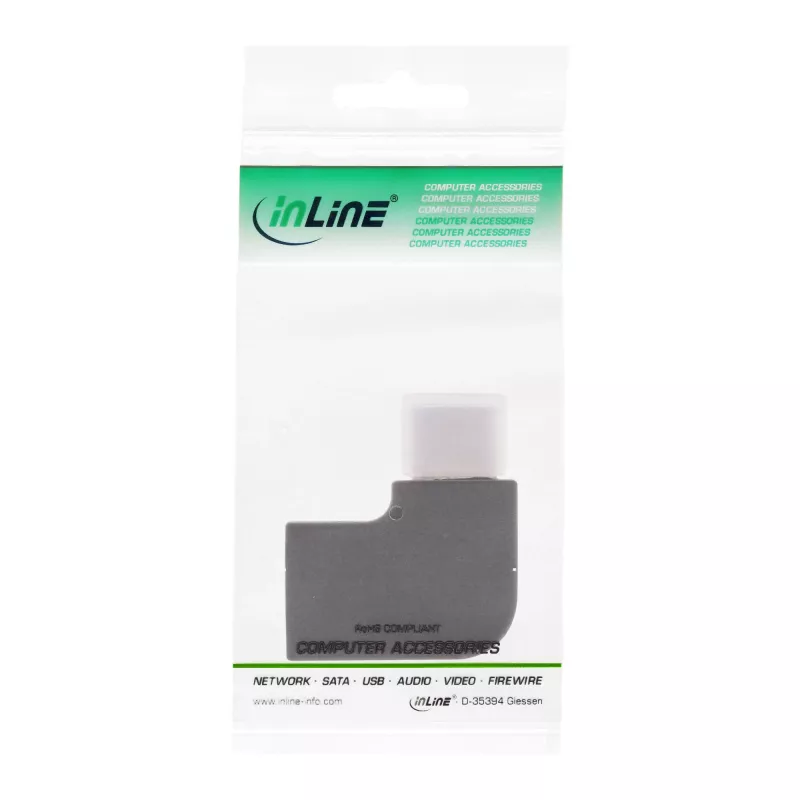 InLine προσαρμογέας USB 3.2 Gen.2, βύσμα USB-C / υποδοχή USB-C, γωνιακός