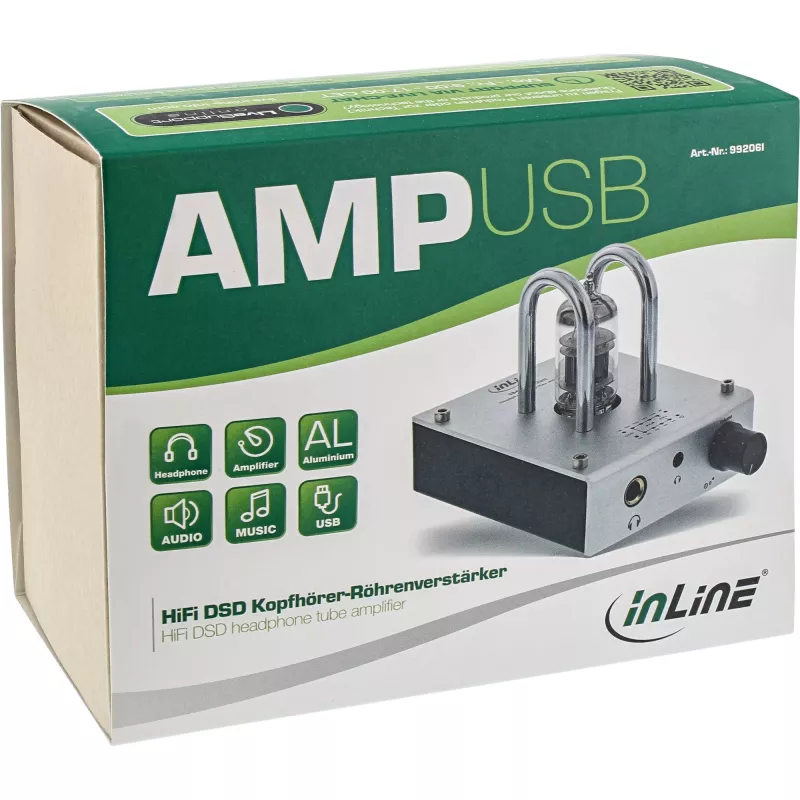 InLine AmpUSB, Hi-Res AUDIO HiFi DSD USB Audio DAC, ενισχυτής λυχνίας