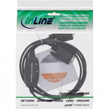 InLine καλώδιο προσαρμογέα USB 2.0 σε 2x σειριακό USB Type-A σε 2x 9 Pin Sub-D βύσμα 1,5 m