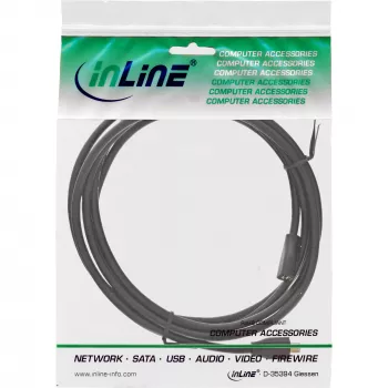 InLine καλώδιο επέκτασης Micro-USB 2.0, Micro-B M/F, μαύρο/χρυσό, 3m