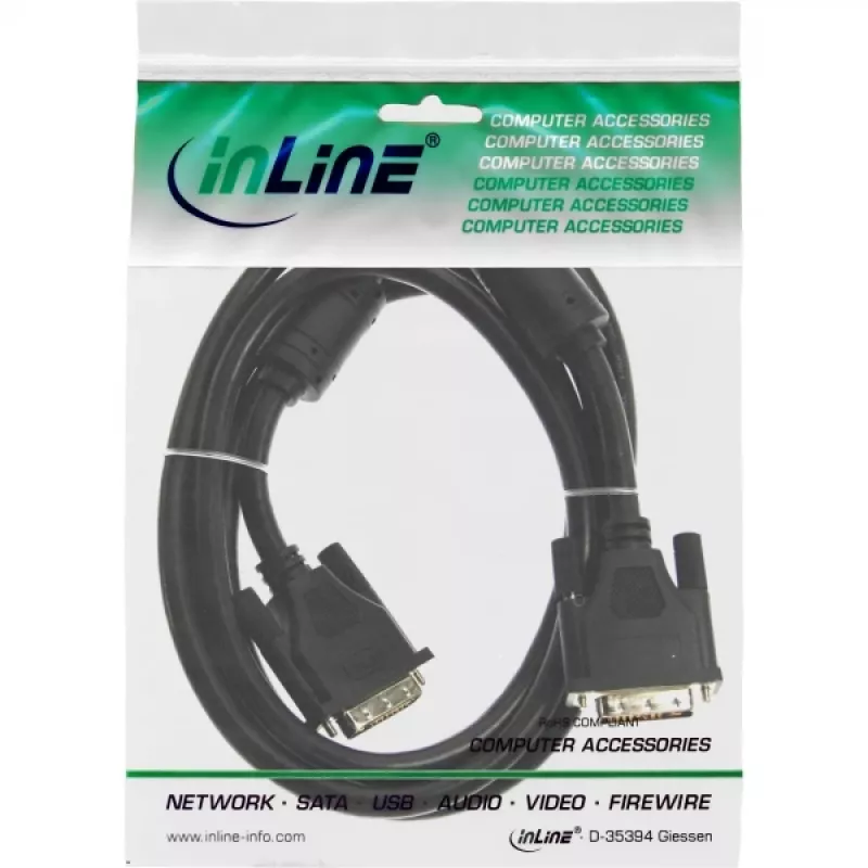 Καλώδιο DVI-I 24+5 αρσενικό/αρσενικό Dual Link InLine 17793 3m