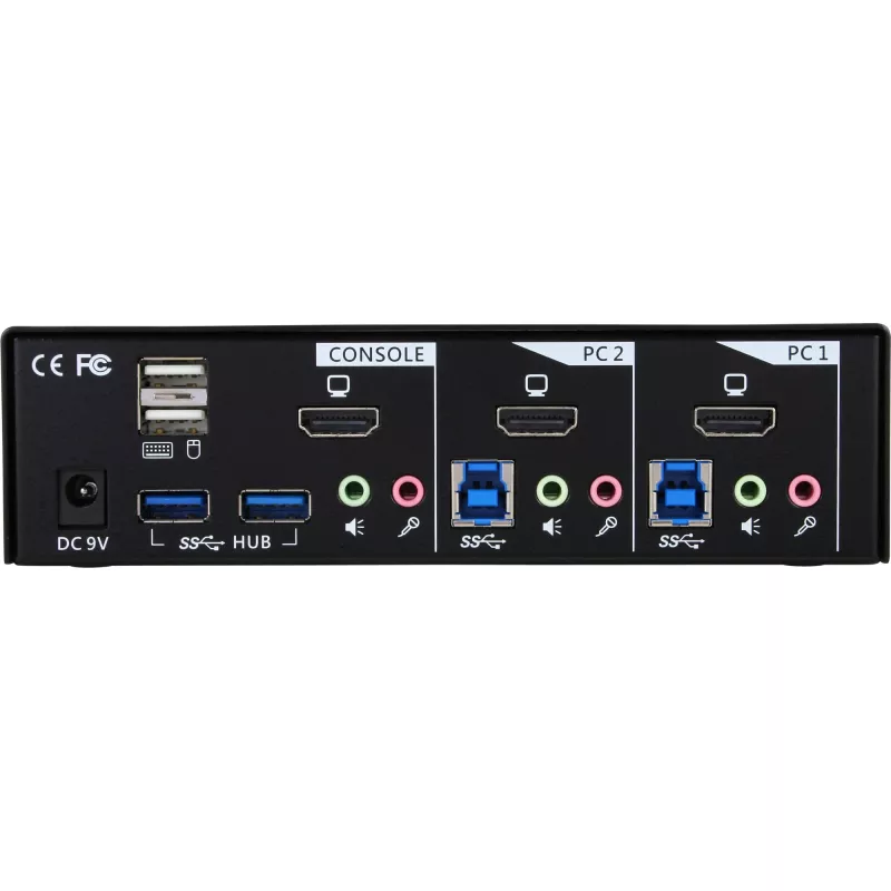 Επιτραπέζιος διακόπτης KVM InLine, 2 Θυρών, HDMI, USB 3.0 Hub, με ήχο