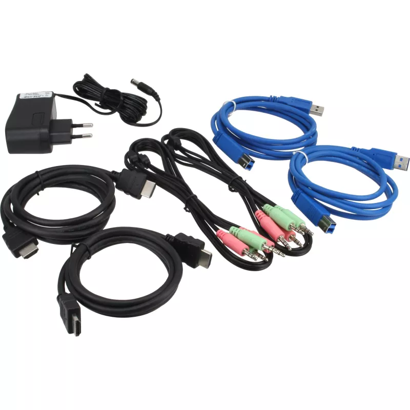 Επιτραπέζιος διακόπτης KVM InLine, 2 Θυρών, HDMI, USB 3.0 Hub, με ήχο